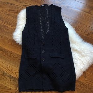 Prada navy knit cardigan